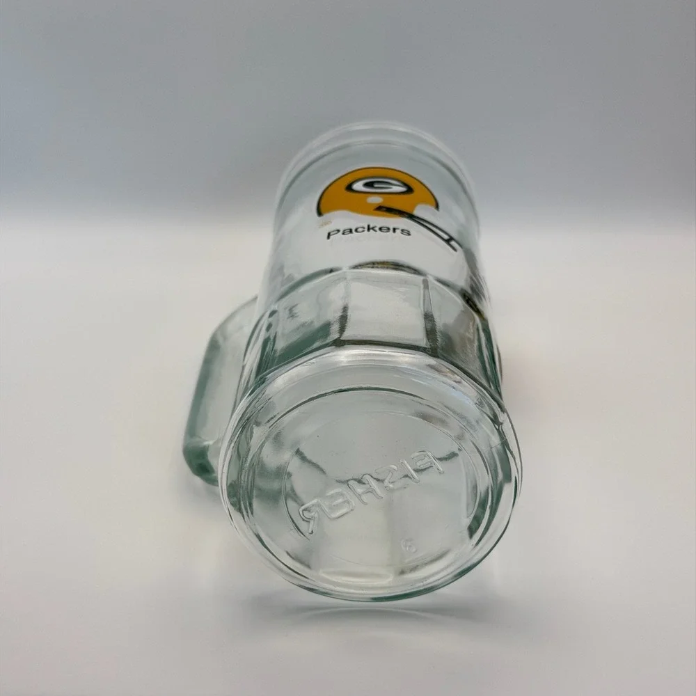 Vintage Green‎ Bay Packers Glass Beer Mug Stein NFL Football Barware Tankard 7
